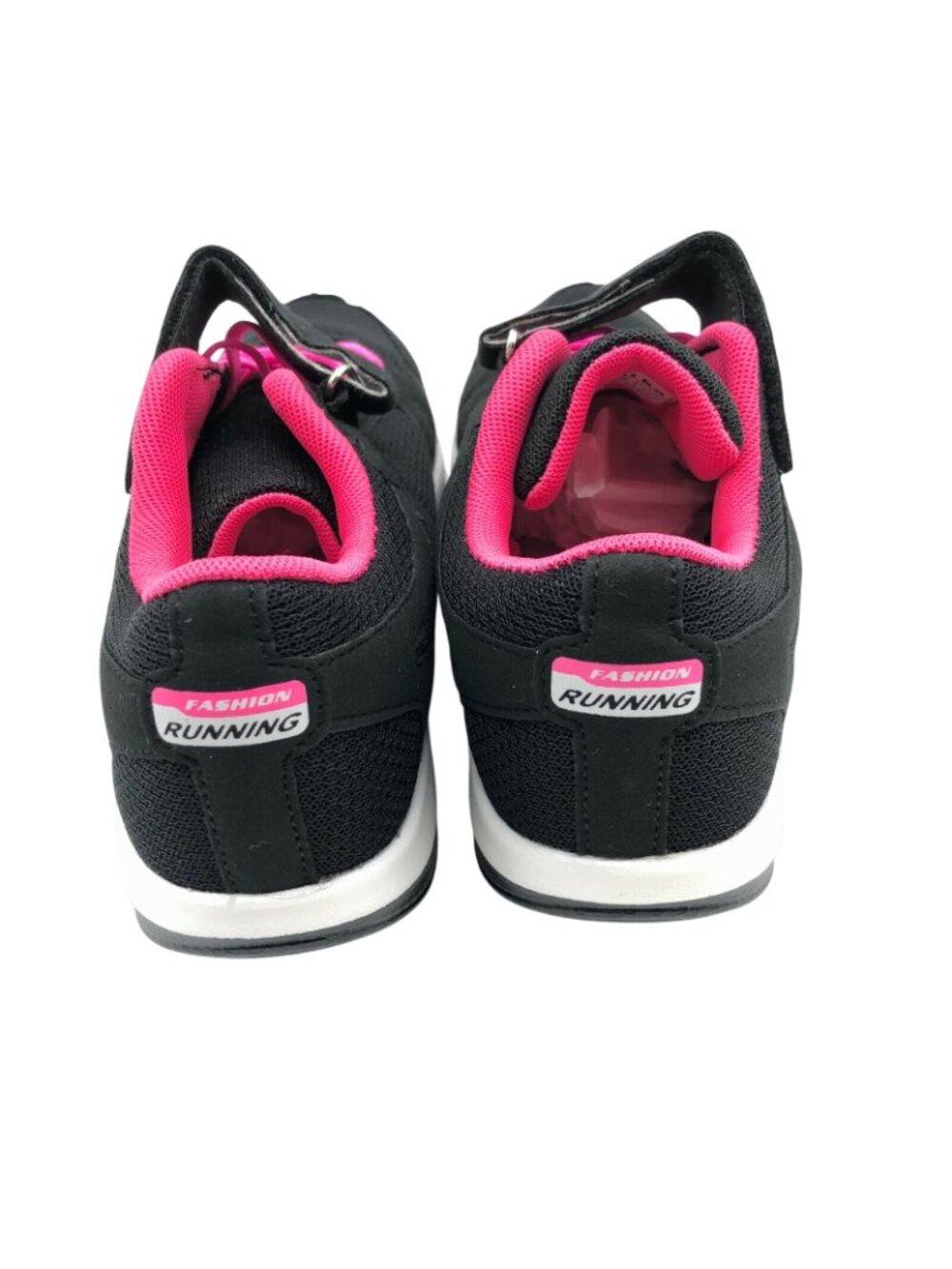Fashion Womens Sneakers Running Shoes Mesh Hook & Loop Black Pink Size 5.5 - Picture 3 of 5